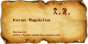 Koren Magdolna névjegykártya
